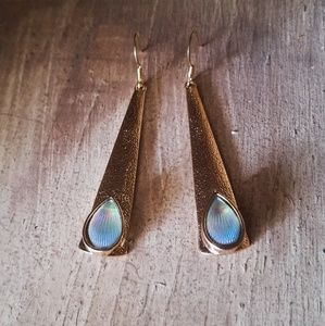 "Modern Mirage" Art Deco Opalite Shell Earings